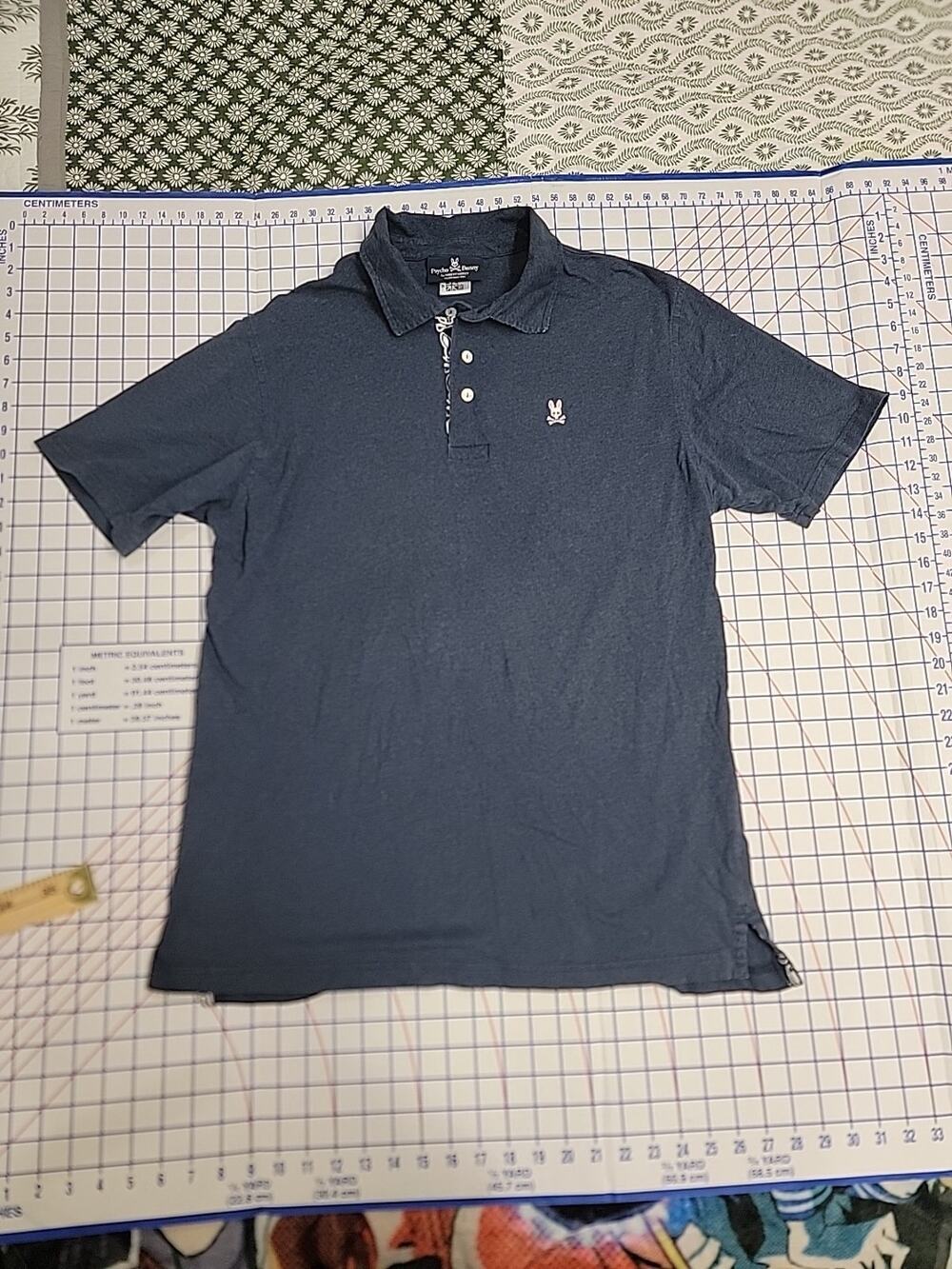 Psycho Bunny Blue Pima Cotton Polo Shirt Men's Size 8
